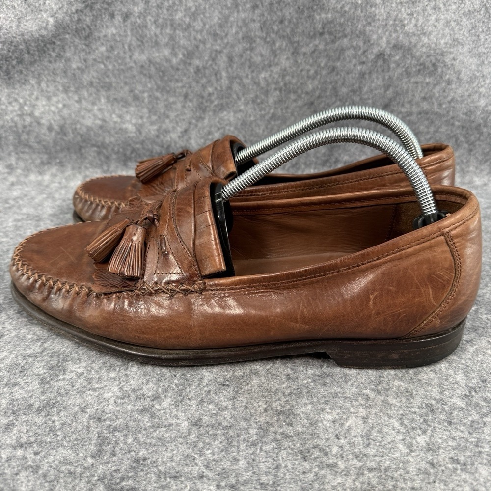 JOHNSTON & MURPHY Tassel‎ Kilt Moc Toe Leather Brown Loafer Slip On Shoe Mens 11 - Picture 4 of 11